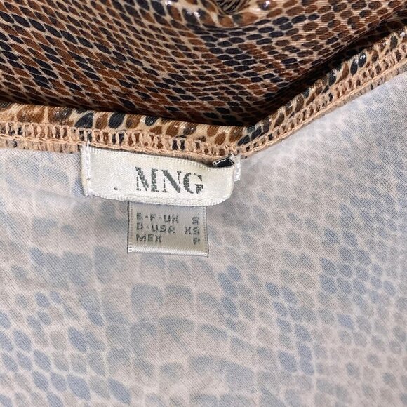 Mango Snakeskin Degaje Cowl Slip Dress Brown XS MINT - Picture 7 of 11
